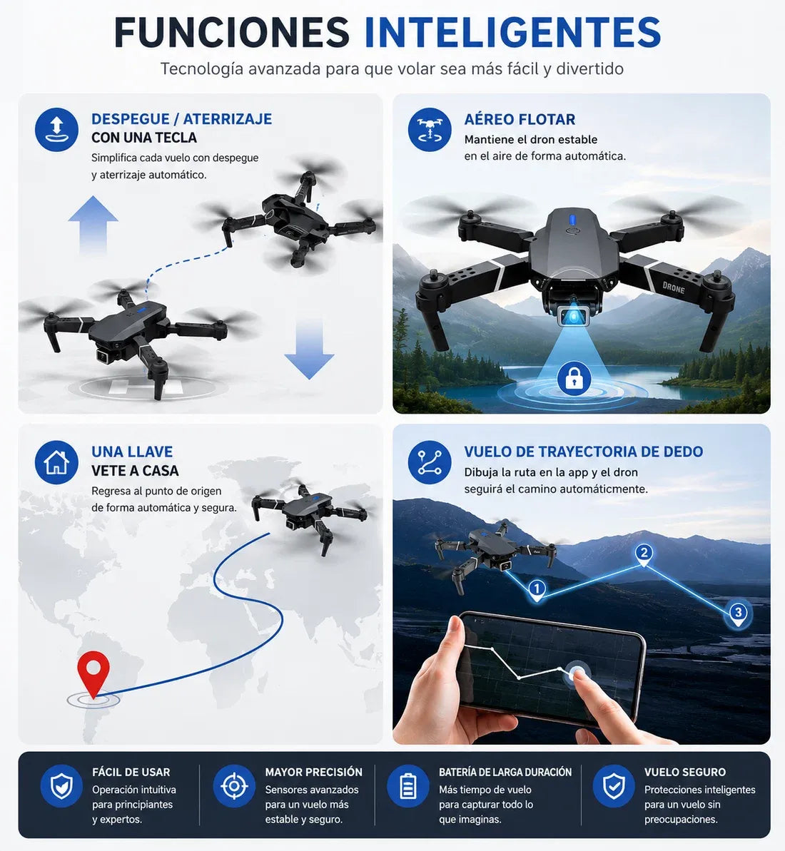 Dron con Cámara HD | Fácil de Volar y Transportar