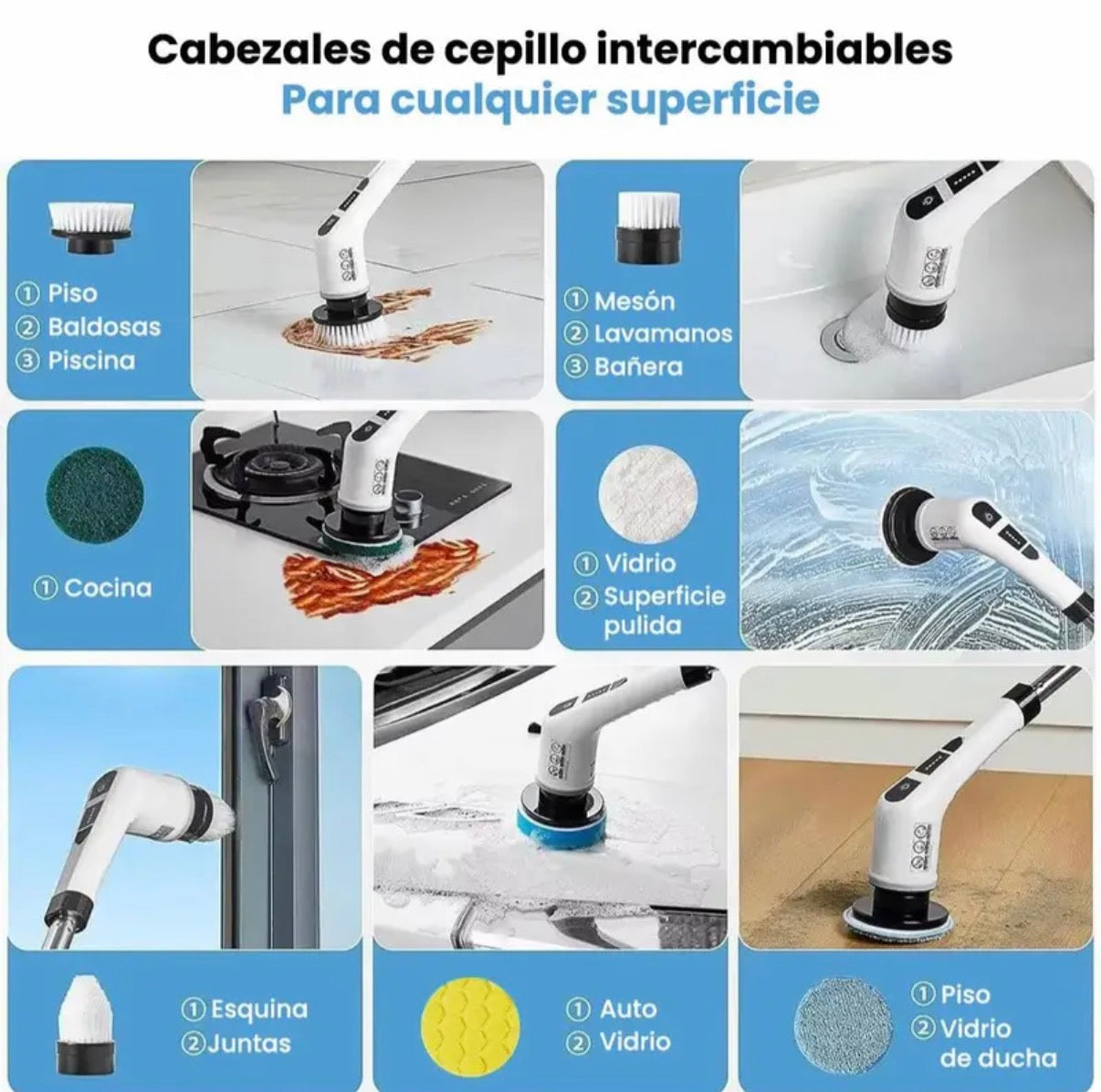 Cepillo Limpiador Eléctrico 9 en 1