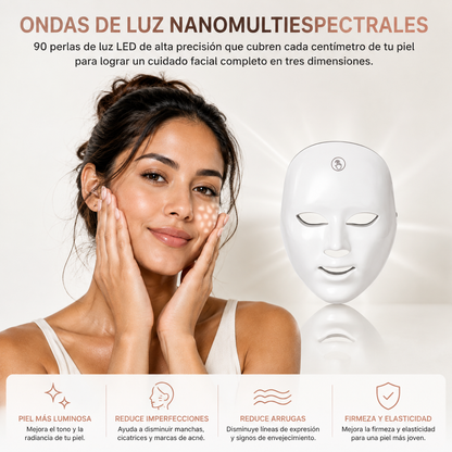 Mascarilla Facial LED Terapia 7 Modos