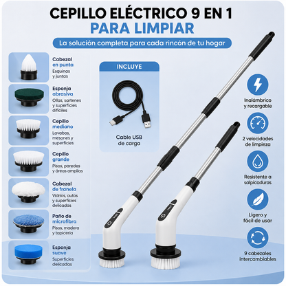 Cepillo Limpiador Eléctrico 9 en 1