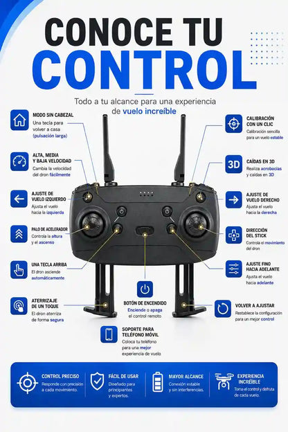 Dron con Cámara HD | Fácil de Volar y Transportar