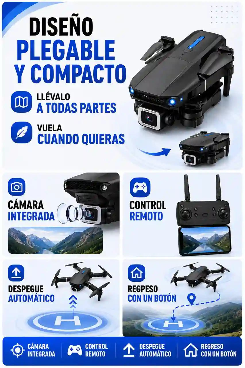Dron con Cámara HD | Fácil de Volar y Transportar