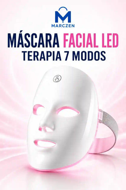 Mascarilla Facial LED Terapia 7 Modos