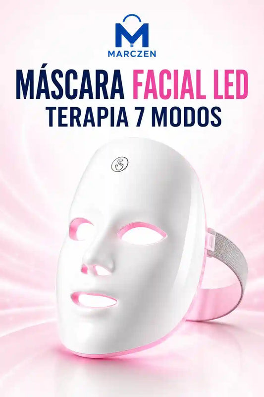 Mascarilla Facial LED Terapia 7 Modos